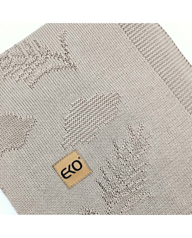 Kocyk dzianinowy bambusowy Kłosy BRĄZ