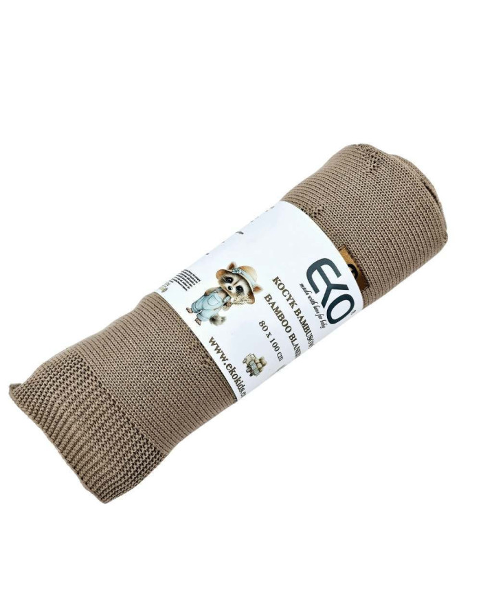 Kłosy pletena dekica od bambusa BROWN