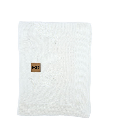 Couverture tricotée en bambou Spikes ECRU