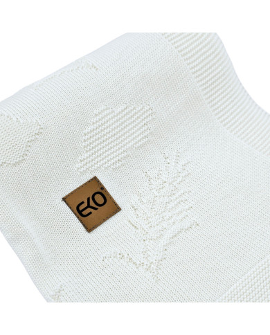 Couverture tricotée en bambou Spikes ECRU