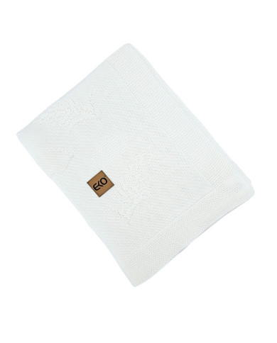 Couverture tricotée en bambou Spikes ECRU