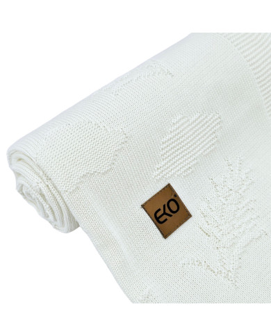 Kocyk dzianinowy bambusowy Kłosy ECRU