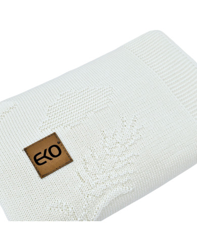 Couverture tricotée en bambou Spikes ECRU