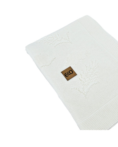 Couverture tricotée en bambou Spikes ECRU