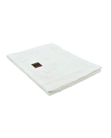 Couverture tricotée en bambou Spikes ECRU