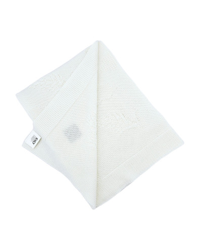 Couverture tricotée en bambou Spikes ECRU