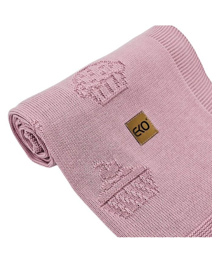 Couverture tricotée en bambou MUFFINS LILAC