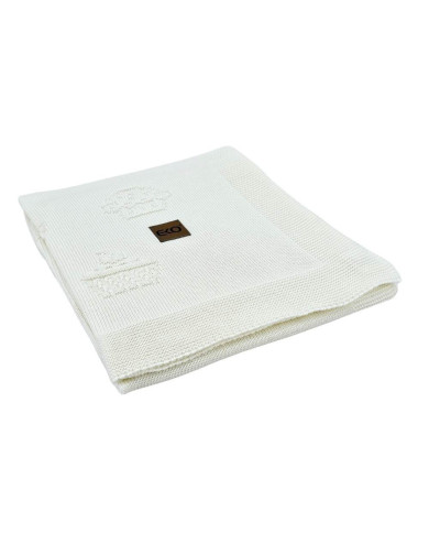 Couverture tricotée en bambou MUFFINS ECRU