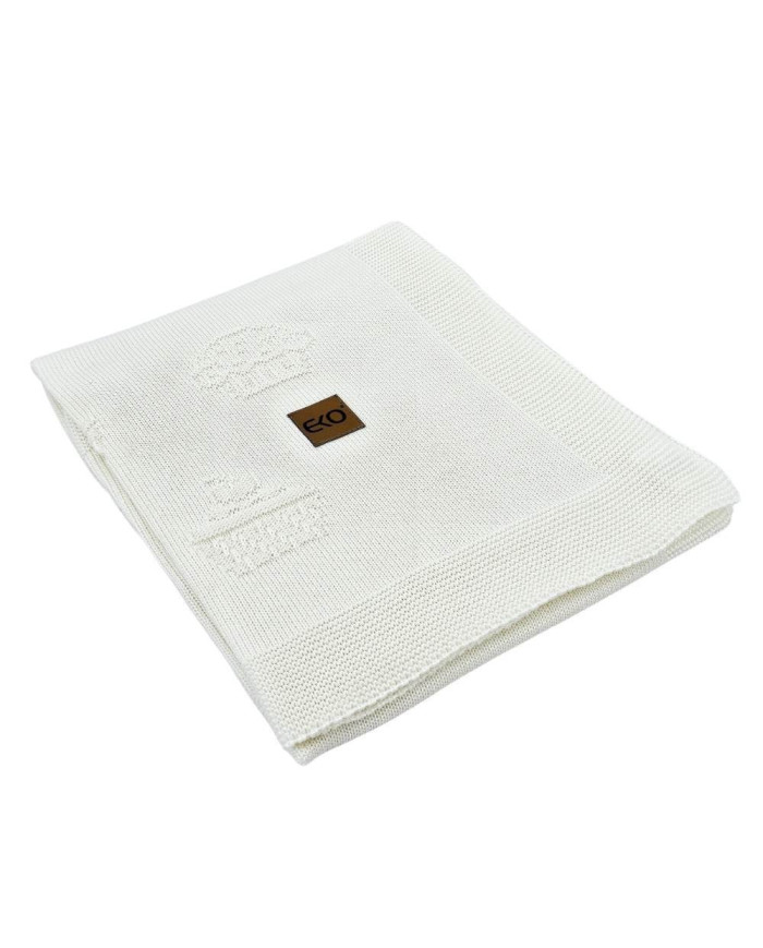 Couverture tricotée en bambou MUFFINS ECRU