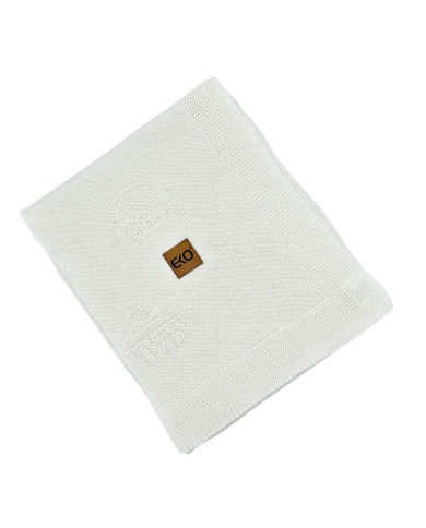 Couverture tricotée en bambou MUFFINS ECRU