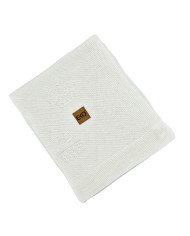 Couverture tricotée en bambou MUFFINS ECRU