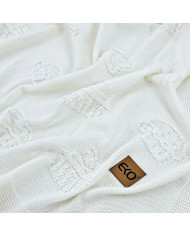 Couverture tricotée en bambou MUFFINS ECRU