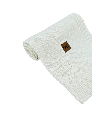 Couverture tricotée en bambou MUFFINS ECRU