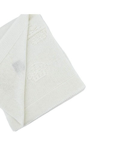 Couverture tricotée en bambou MUFFINS ECRU