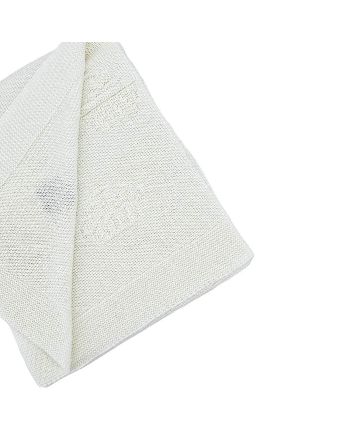 Couverture tricotée en bambou MUFFINS ECRU
