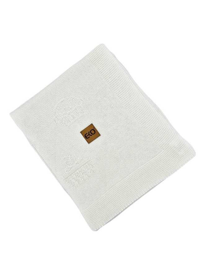 Couverture tricotée en bambou MUFFINS ECRU