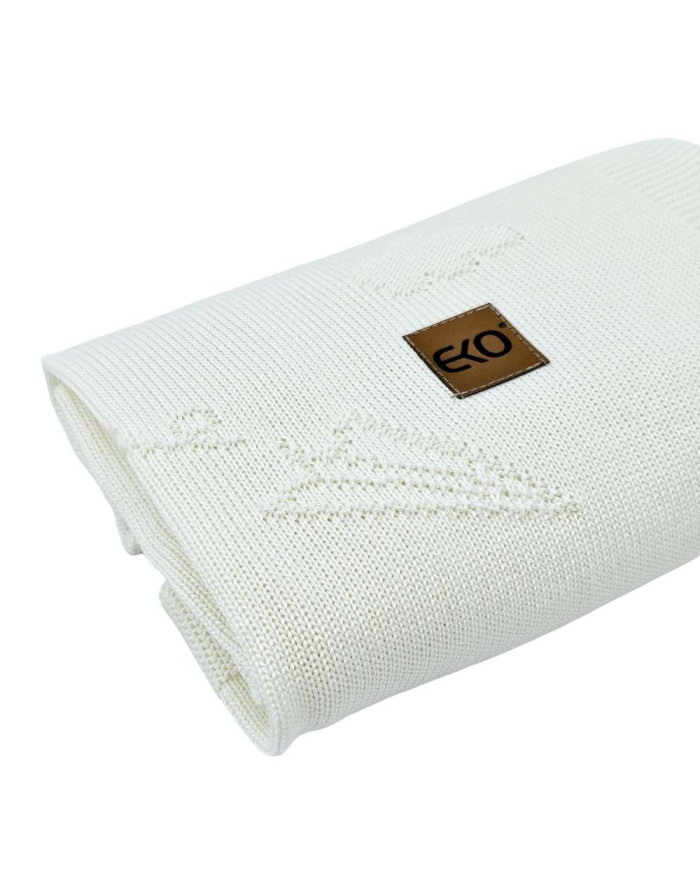 Bamboo knitted blanket LETTERS ECRU