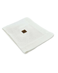 Couverture tricotée en bambou LETTERS ECRU