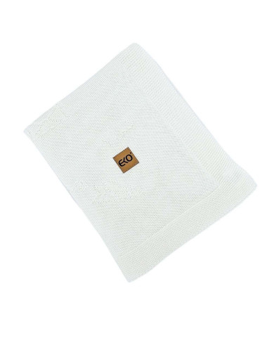 Couverture tricotée en bambou LETTERS ECRU