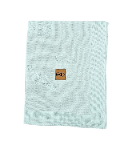 Couverture tricotée en bambou LETTERS MINT