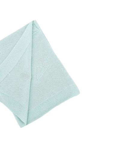 Couverture tricotée en bambou LETTERS MINT
