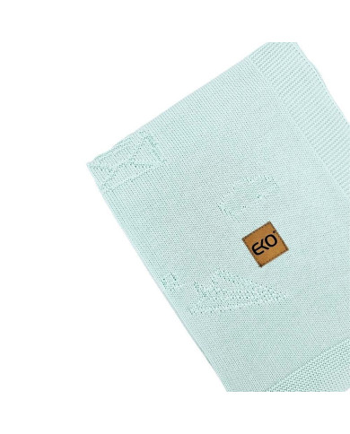 Couverture tricotée en bambou LETTERS MINT