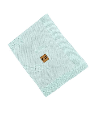Couverture tricotée en bambou LETTERS MINT