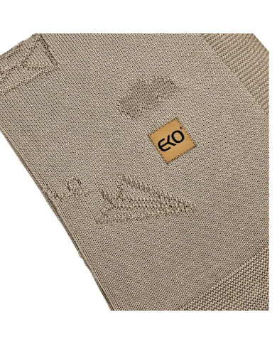 Couverture tricotée en bambou LETTERS BROWN