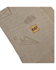 Couverture tricotée en bambou LETTERS BROWN