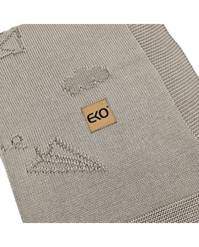 Couverture tricotée en bambou LETTERS BROWN