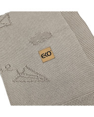 Couverture tricotée en bambou LETTERS BROWN