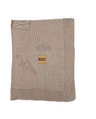 Bamboo knitted blanket LETTERS BROWN