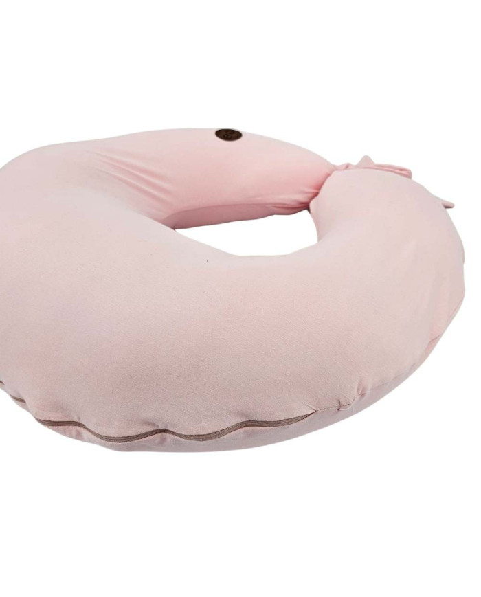 Подушка-рогалик для кормления из джерси – Мягкая и Эластичная PINK