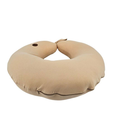 Coussin d'allaitement en jersey – Doux et Élastique pour Maman et Bébé CARAMEL