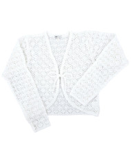 Bolerko komunijne dziewczęce ażurowe, białe, eleganckie