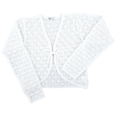 Bolerko komunijne dziewczęce ażurowe, białe, eleganckie