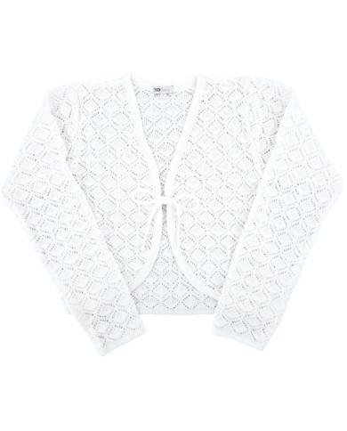 Bolerko komunijne dziewczęce ażurowe, białe, eleganckie