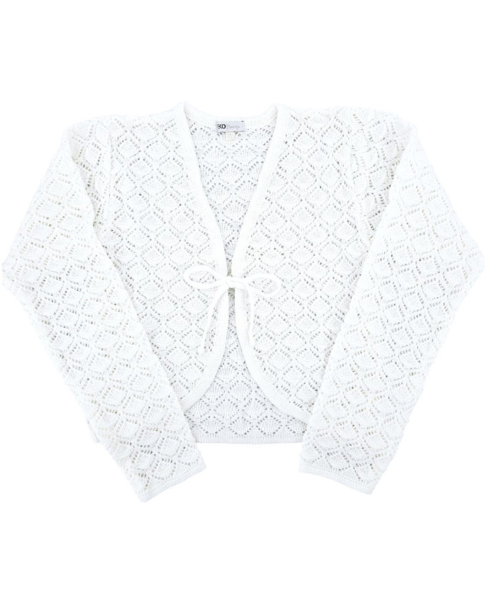 Bolerko komunijne dziewczęce ażurowe, białe, eleganckie