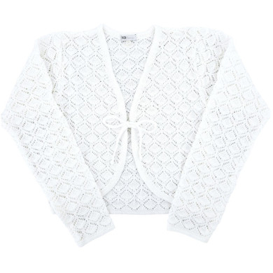 Bolerko komunijne dziewczęce ażurowe, białe, eleganckie