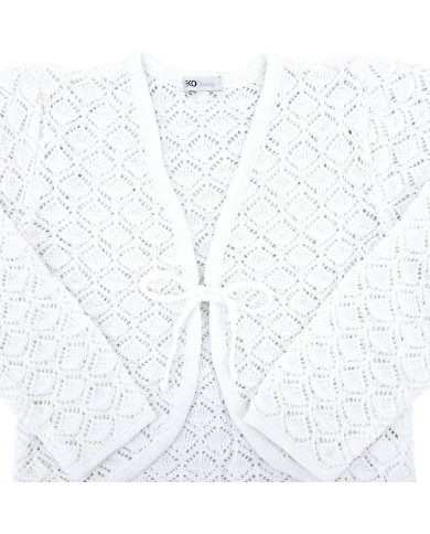 Bolerko komunijne dziewczęce ażurowe, białe, eleganckie