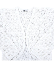 Bolerko komunijne dziewczęce ażurowe, białe, eleganckie