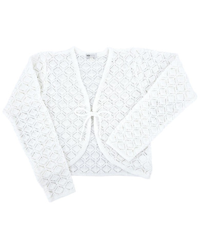 Bolerko komunijne dziewczęce ażurowe, białe, eleganckie