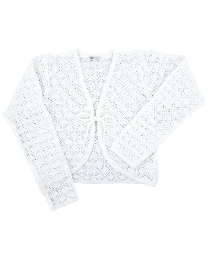 Bolerko komunijne dziewczęce ażurowe, białe, eleganckie