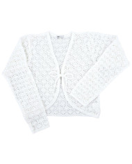 Bolerko komunijne dziewczęce ażurowe, białe, eleganckie