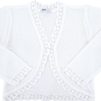 Bolerko komunijne dziewczęce gładkie, białe, eleganckie