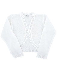 Bolerko komunijne dziewczęce gładkie, białe, eleganckie