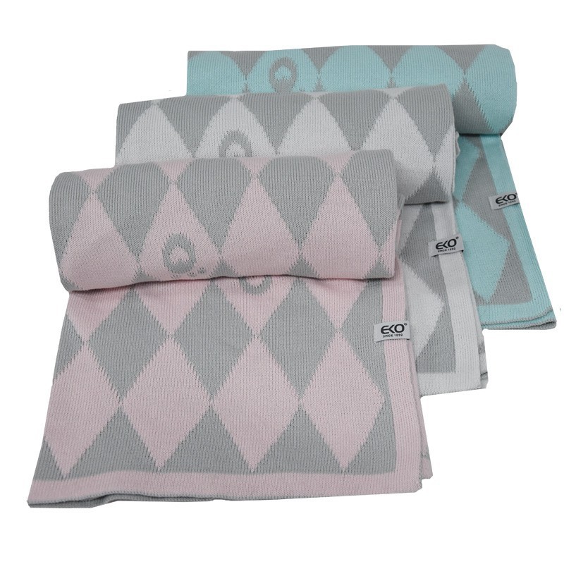 Knitted blanket WHITE/GREY