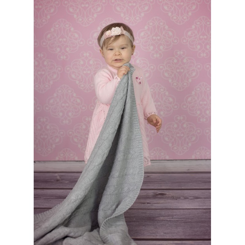 BRAID CABLES 02 Jersey blanket GREY BRAID CABLES 02 Jersey blanket GREY