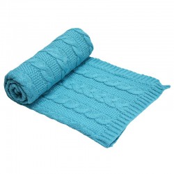 BRAID CABLES Blanket TURQUOISE