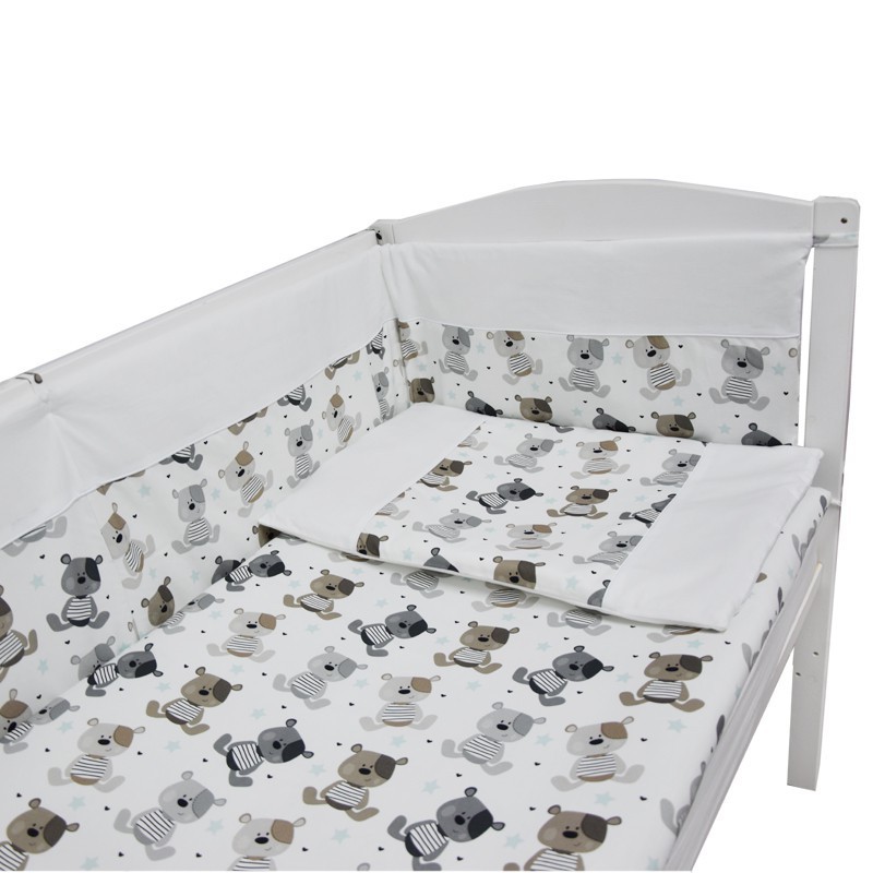 Printed cotton cot bedding set 135x100 cm ANIMAL MASKS Printed cotton cot bedding set 135x100 cm ANIMAL MASKS